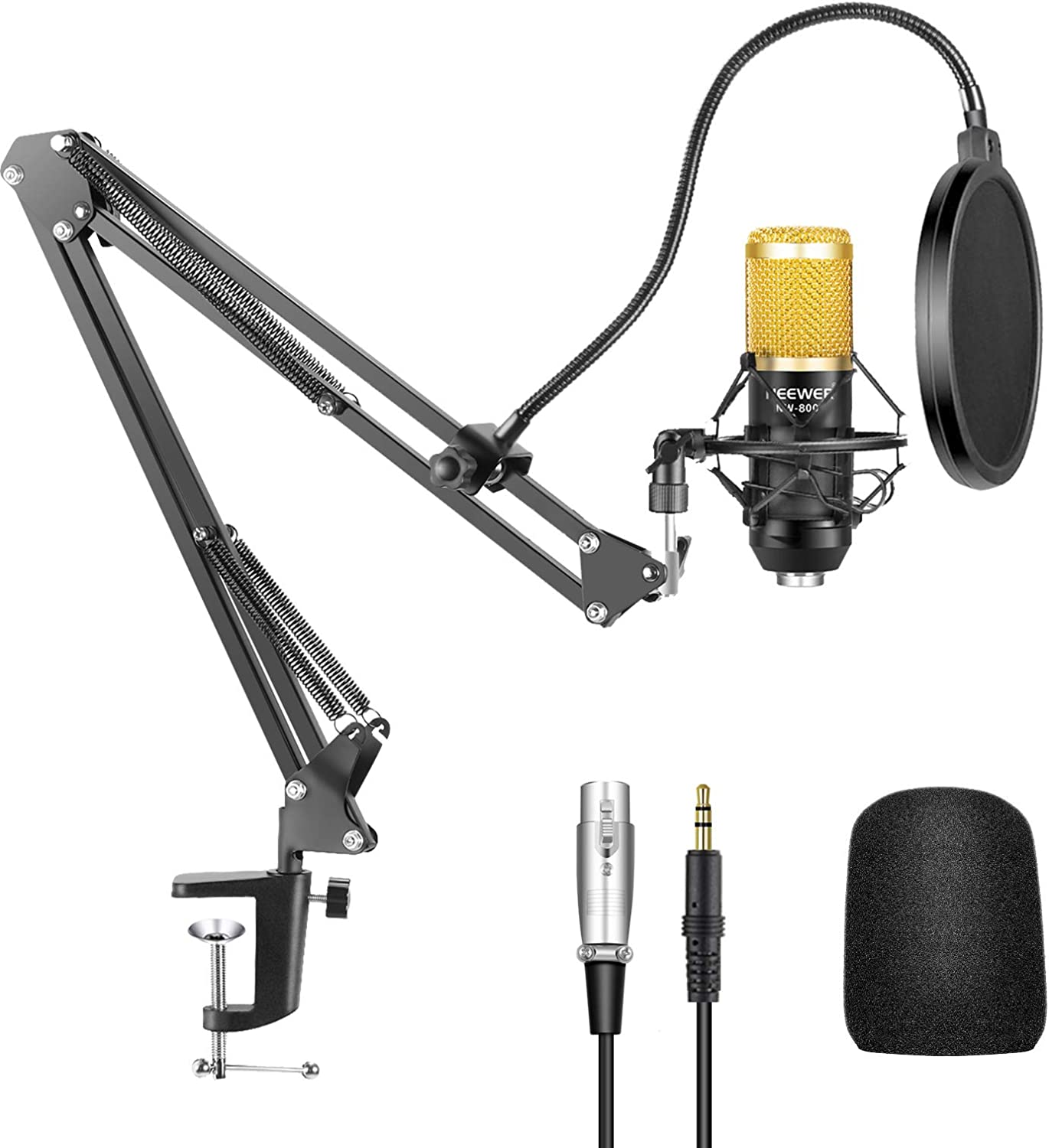 

Neewer NW-800 Professional Studio Broadcasting Recording Condenser Microphone & NW- 35 Adjustable Recording Microphone Suspension Scissor Arm Stand