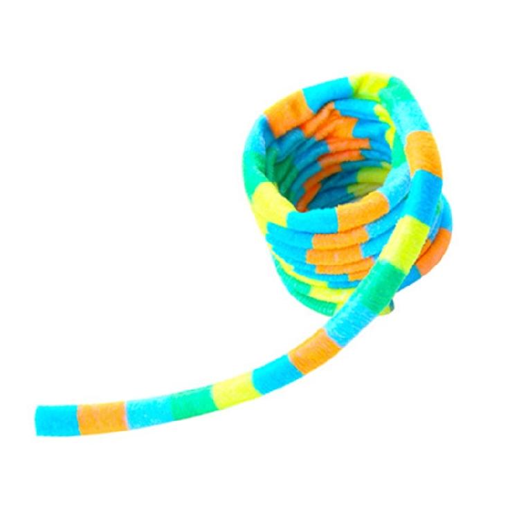 Interactive Colorful Rainbow Striped Plush Telescopic Spring Cats Toy Make Curiosity and Provide Hour of Entertainment