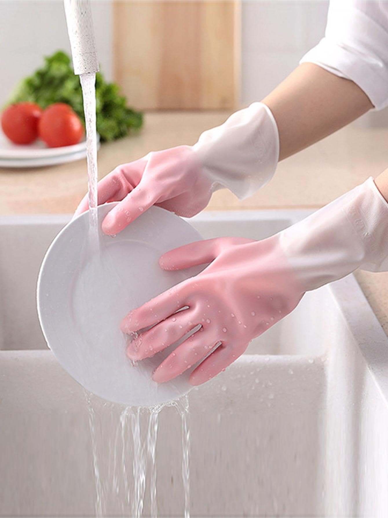 1 Pair of Cleaning Gloves, Dishwasher Cleaning Gloves, Safe Waterproof, Anti Slip, Scrubbing Gloves