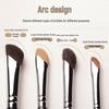Schräger Sichel Pinsel Set für Make-up: Lidschatten-, Nasenkontur-, Unteraugen-Highlight- und Eyeliner-Pinsel aus Rosshaar und Wolle
