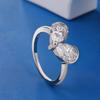 3cttw Pear Cut Moissanite Diamond Rings for Women   CopperTwo Stone Engagement Ring Wedding Bands Fine Jewelry Gift