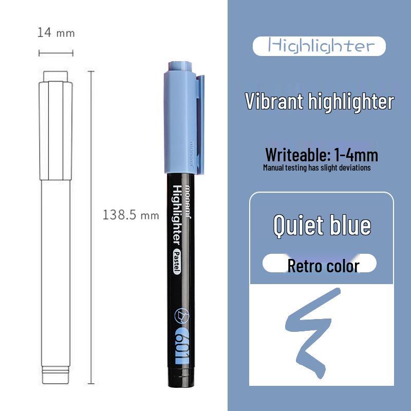 Monami 601 Korean Fluorescent Marker Pens, 12 Colors, Large Capacity, Creative Design (06021)