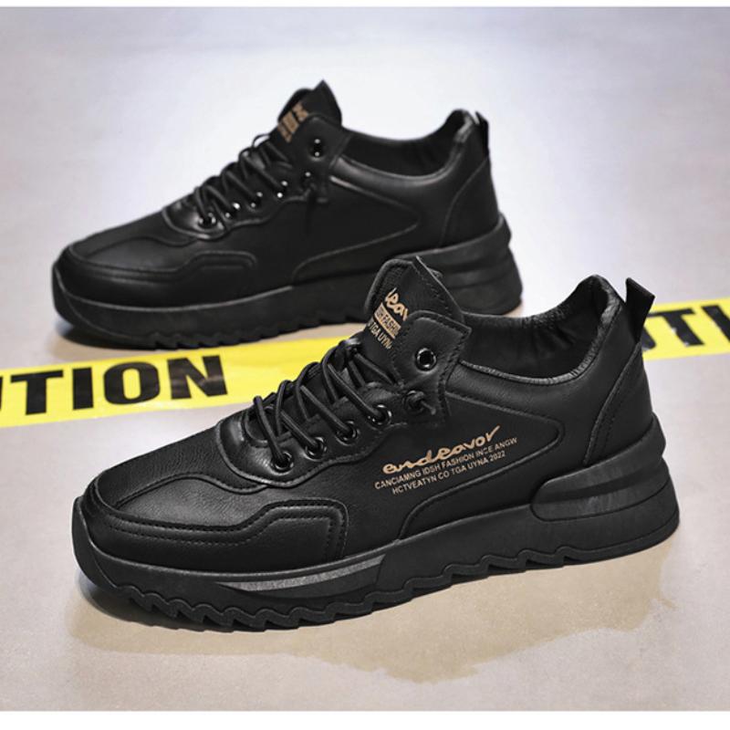 Spring Men's Shoes New Breathable Waterproof Shoes Men's Trendy All-match Thick-soled White Shoes Sports Casual Trendy Shoe