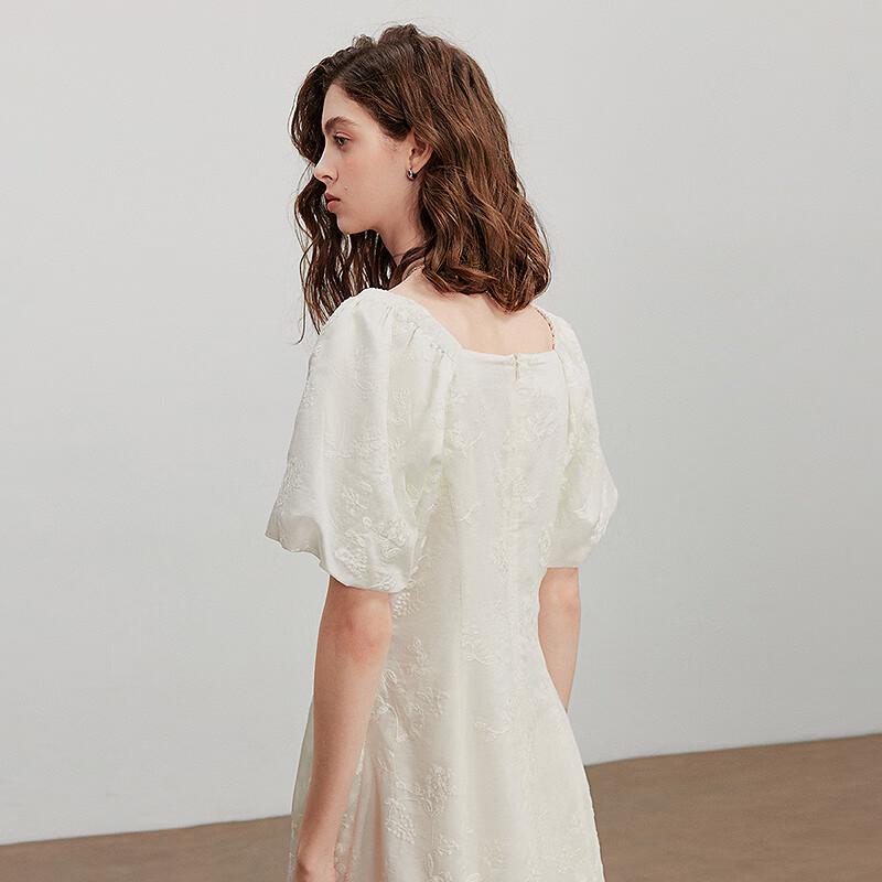 Chuyu Women's Embroidered Lyocell Sweetheart Neck Dress