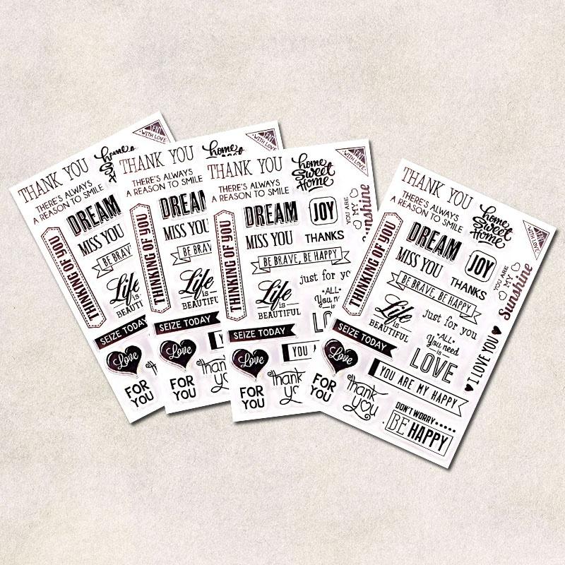 1PCS Clear Rubber Thank You Design Transparent Stamp DIY Scrapbooking Card Making Decoration Supplies