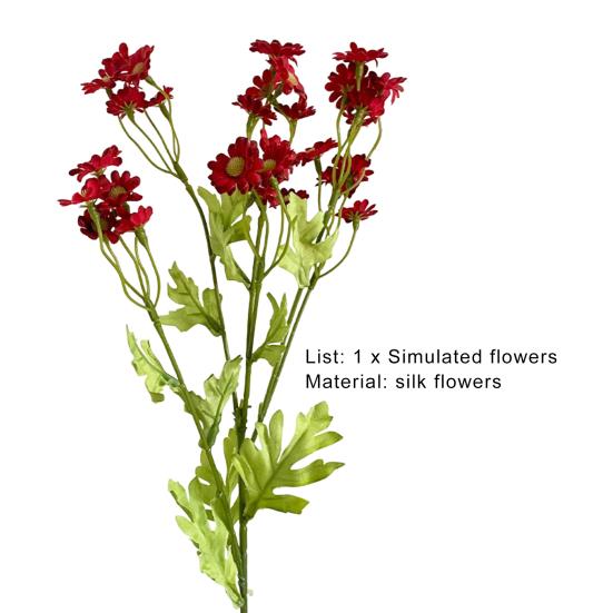 1 branche fausse fleur sans arrosage décoratif couleur vive utile 6 fourchettes 30 têtes Simulation fleur bricolage Bouquet de mariage pour balcon