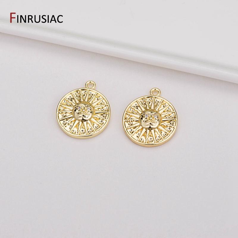 New Designer Unique Handmade 14k Gold Plated Sun Charms For DIY Jewelry Making Earrings Necklace Fittings Material