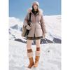 JUZI Annakou Women's Puffy Duck Down Jacket with Fur Collar