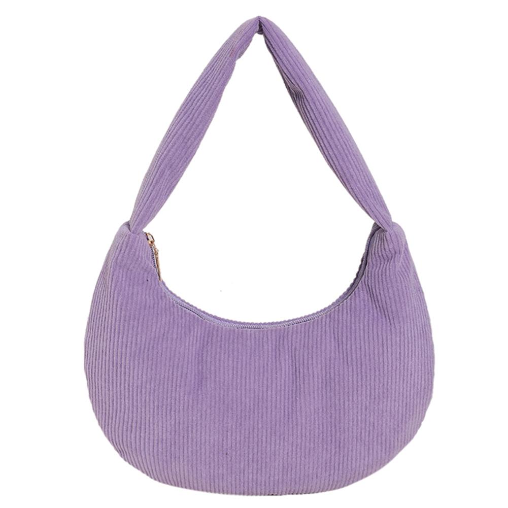 Women Daily Shoulder Bag Large Capacity Corduroy Chic Hobo Bag Solid Color Stylish Underarm Bags Padded Simple Dumpling Bag