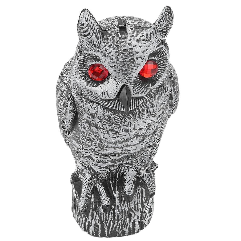 Touch Animal Repeller Solar Powered Owl Glowing Eyes Lifelike Appearance Waterproof Sun Resistant Bird Repeller for Home Garden Patio Fence