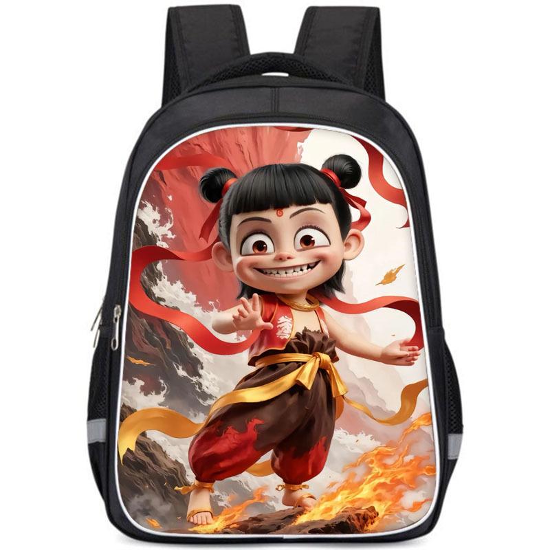 Nezha Schoolbag For Boys, Primary School Students, Grades One, Two, Three To Six, Reduce The Burden And Protect The Spine Backpack.