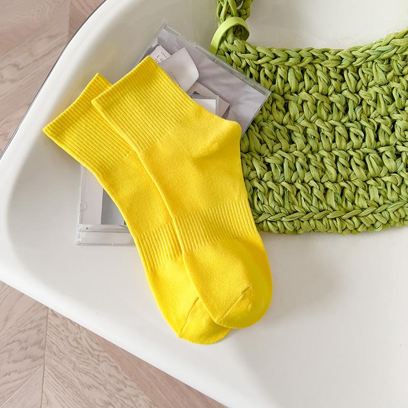 Calzini a Tubo Sportivi da Skateboard da Donna Colore Unito Vita Primavera Autunno Tendenza