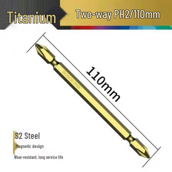 Bosch PH2 Magnetic Double-ended Phillips Screwdriver Bit with Extended Length for Electric and Air Screwdrivers.