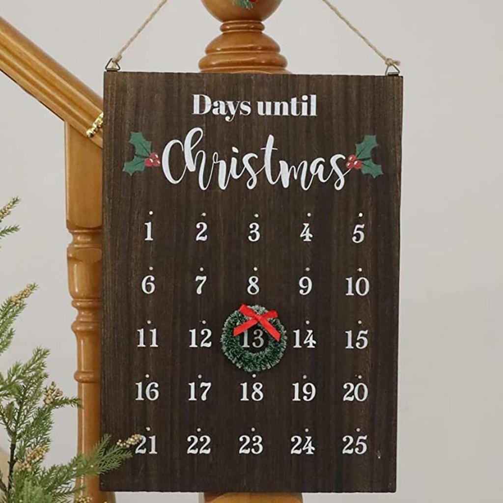 Wooden Christmas Countdown Calendar Seasonal Decor 25 Days Advent Christmas Calendar Sign For Friends Neighbors Classroom Living