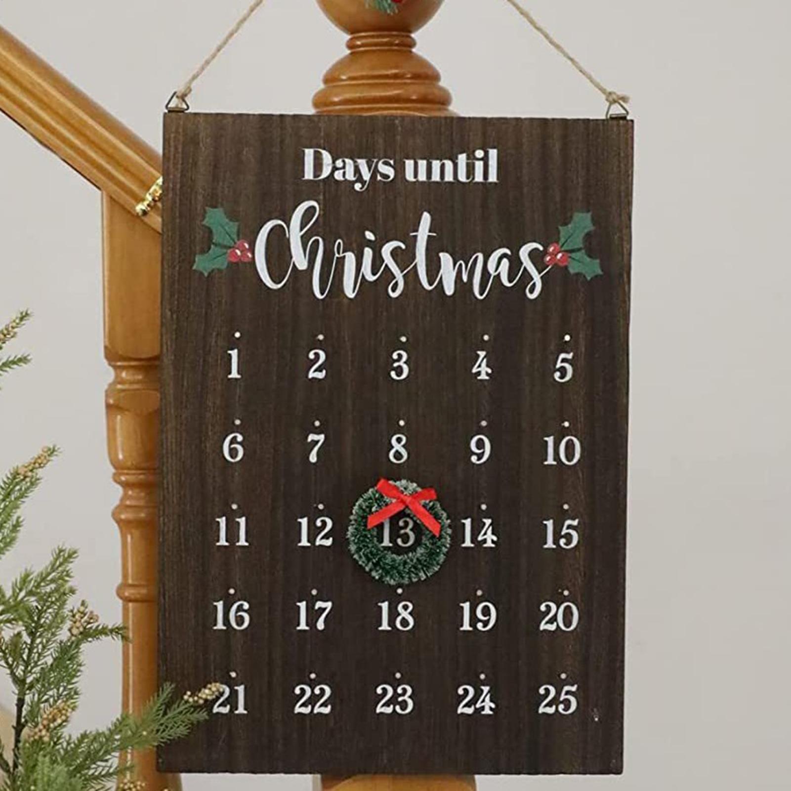 

Wooden Christmas Countdown Calendar Seasonal Decor 25 Days Advent Christmas Calendar Sign For Friends Neighbors Classroom Living other