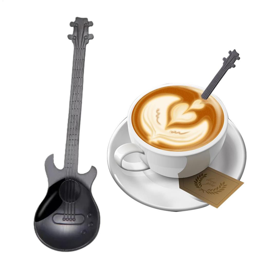 Creative Stainless Steel Guitar Shaped Coffee Spoons Teaspoon Stirring Spoon Dessert Tools for Coffee Tea Kitchen Accessories