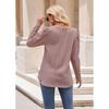 Round Neck Bubble Sleeve Knitting Jacquard Solid Color Top Long Sleeve Women's T-shirts