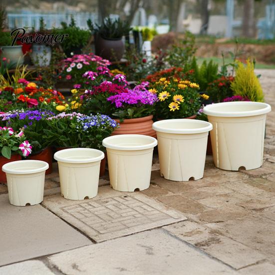 Breathable Resin Plant Pots Flowerpot with Drainage Holes And Saucer, Pot for Indoor Outdoor Self Draining Nursery Plants, Lightweight Thickened