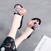 Chinelos de Moda Flores Mulheres Sapatos de Plataforma Verão Anabela Fresco 2025 Coreano Novo Praia Chinelos Antiderrapantes Doces Meninas Slides Casuais