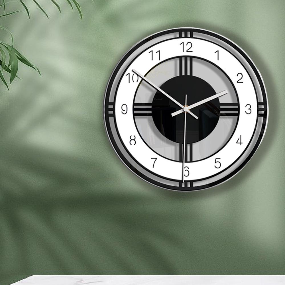 Minimalistické černo-bílé nástěnné hodiny: Dekorativní umění pro obývací pokoj nebo ložnici