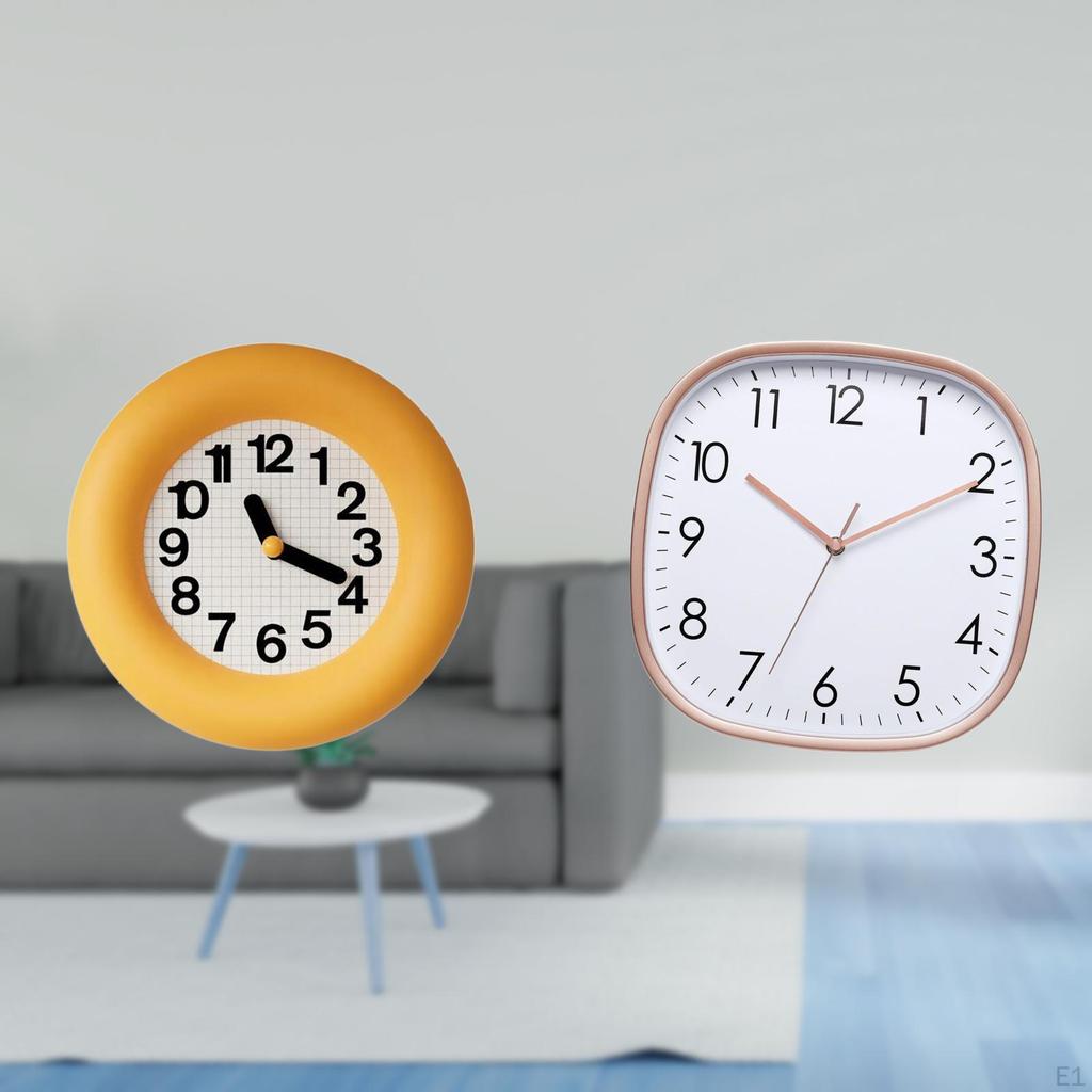Contemporary Analog Wall Clock Silent Non Ticking Hanging Design Large Vintage Low Noise Art