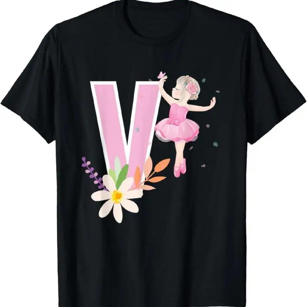 Dancer Initial Name V Dance Personalised T Shirt