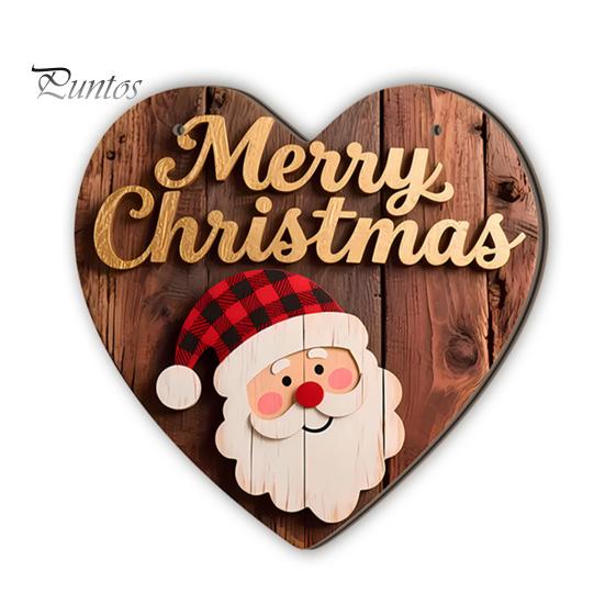 Festive Cartoon Santa Deer Ornaments Christmas Wooden Pendant, Decorative Reindeer/Santa Claus/Gnome Pattern Hanging Sign, Welcome Sign with Childlike