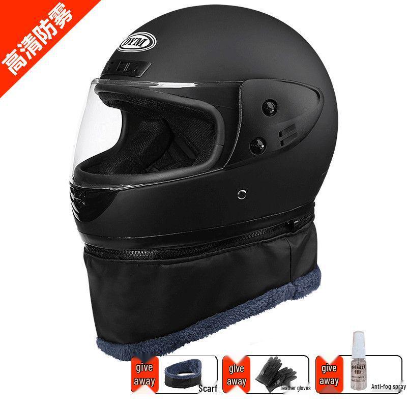 Men's Winter Full-Face Motorcycle Helmet, Warm Unisex, Anti-fog, All-Season, Universal Fit.