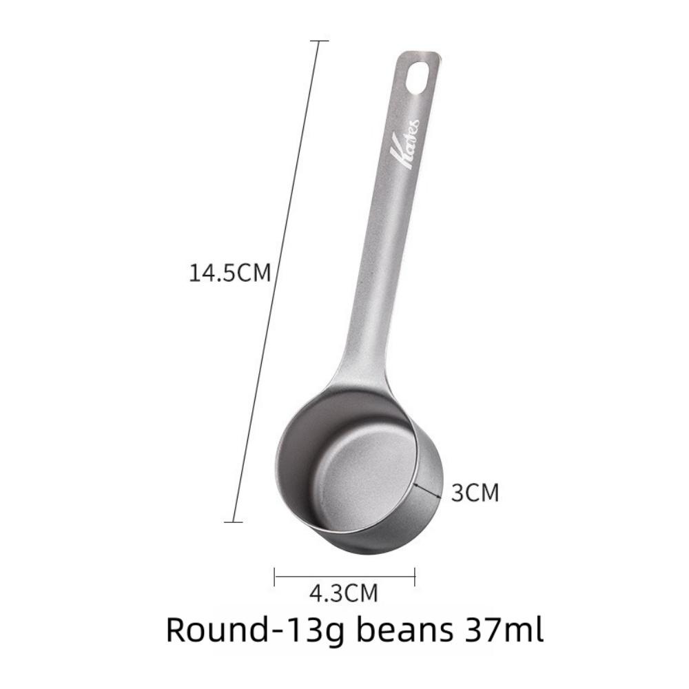 Pure Titanium Measuring Spoon : Coffee Beans/Powder, Milk/Fruit Powder – Baking, Milk Tea Shop Use, Scoop for Baristas, Bakers, Home Cooks KFS-006