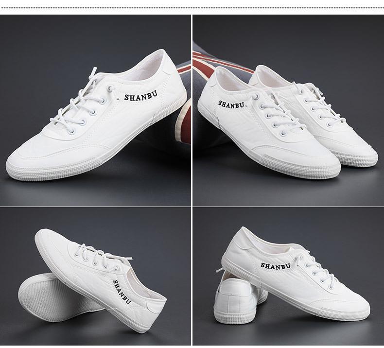 Men's Spring Canvas Slip-On Shoes: Korean Style, Trendy, Breathable, Elastic Band, Low-Top, Casual Skate Shoes