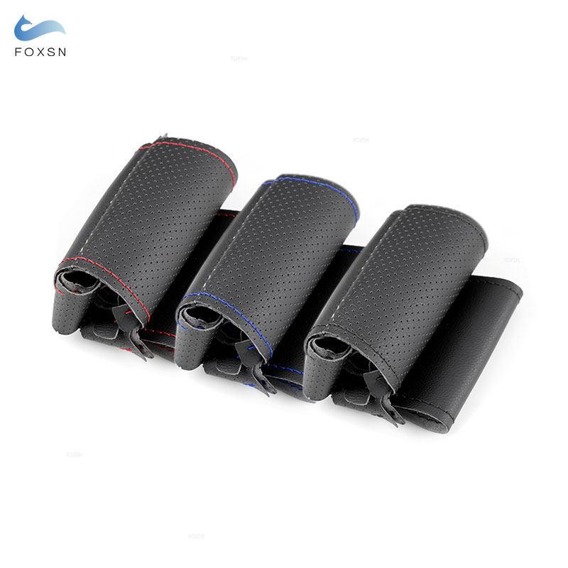 For Porsche Cayenne Panamera 2010 2011 2012 Braids On Car Steering Wheel Hand Stitched Perforated Microfiber Leather Cover Trim