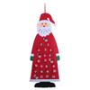 3D Santa Felt Advent Calendar Pendant with Pockets 24 Days Hanging Christmas Countdown Calendar for Indoor Home Door Wall Decor