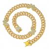 Fashion Hip Hop Jewelry Gold Cuban Link Chain Butterfly Necklace Bling Iced Out Butterfly Cuban Link Chain Necklace
