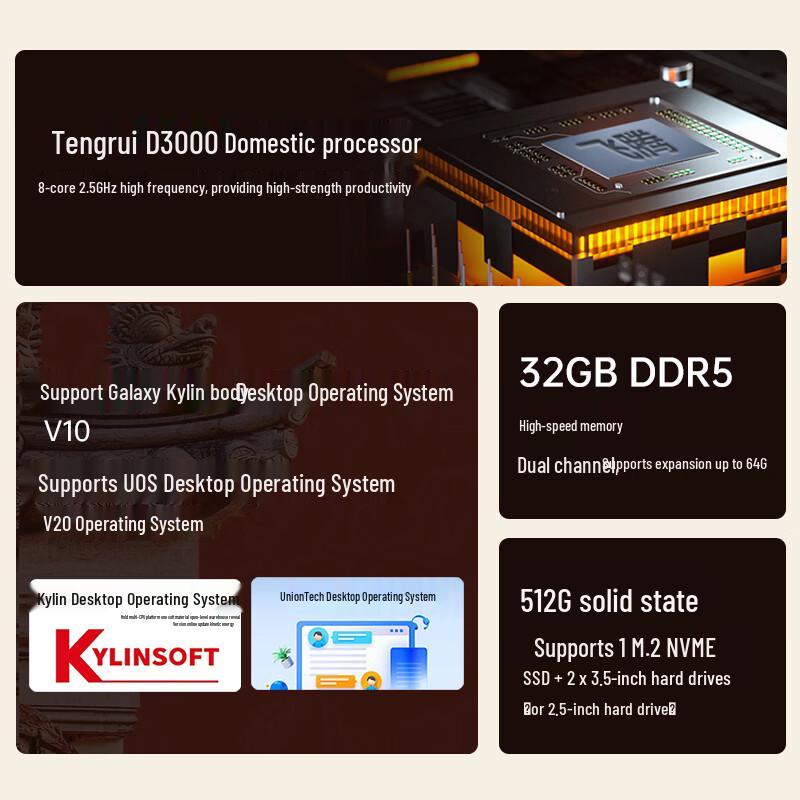 Lenovo Zongwei M740J-91f Xinchuang Desktop PC (CN version)