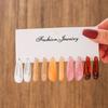 Fashion Earrings Versatile Premium French Smudge Color Niche Resin Earrings Set Irregular Square Earrings