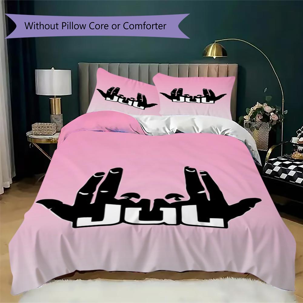Jul C'Est Pas Des Lol Pattern Bedding uilt Set uilt Cover Pillowcase Home Decoration Birthday Gift (1 * duvet cover + 2 * pillowcase without core)56