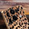 Phone For Xiaomi Redmi Note 13 Pro 5G/Poco X6 5G/X6 Neo 5G Case Leopard Print PU Leather Coated PC + TPU Electroplating Cover