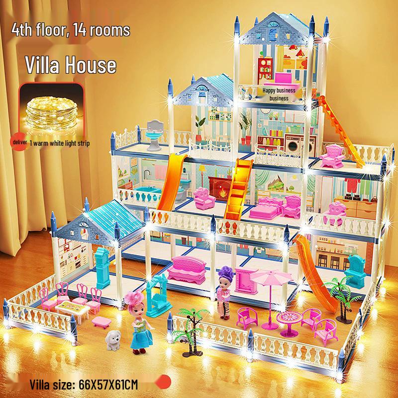 Children's Pretend Play Castle Dollhouse - Educational, Assembled, Birthday Gift for Girls