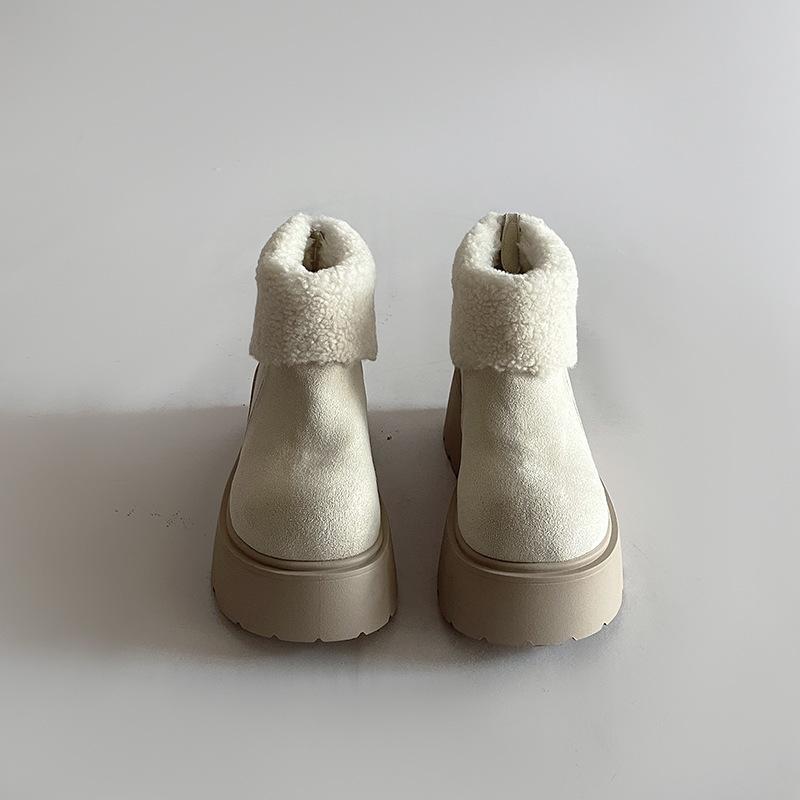 

Женские манговые туфли-маффины из ледяного хлопка 2025 года, новые, на небольшой платформе, с толстой подошвой, с отворотом, утепленные хлопком 40