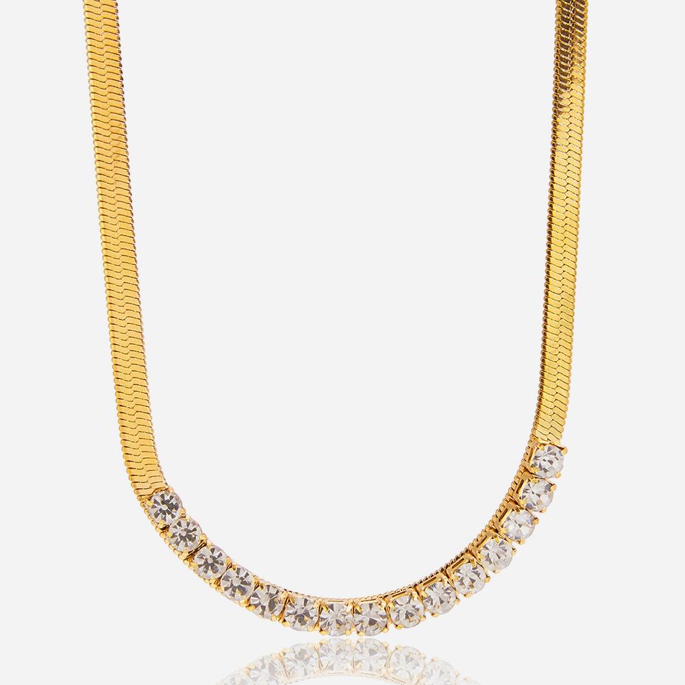 Niche Design Rhinestone Blade Necklace Accessories Sweater Chain Accessories