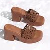 Fashion Trend Women Summer New Simple Outdoor Slip-on Square Heel Sandals 2024 Fashion Designer Women Casual Slippers Shoes for Women