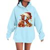 Women's Casual Comfortable Long-Sleeved Christmas Letter-Printed Warm Hooded Crew-Neck Sweatshirt