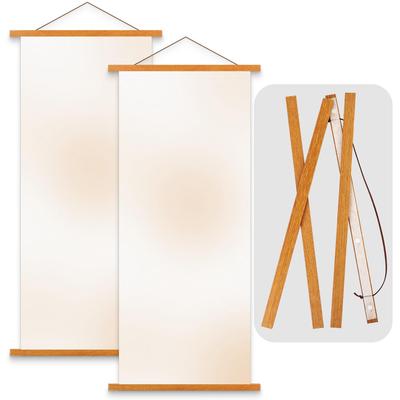 Ywlake Set of 2 Tenugui Tapestry Bar Magnet Width 40cm Poster Hanger B3 Wooden Poster Frame Horizontal 400mm Tenugui Frame Tenugui Bar Poster Hanging