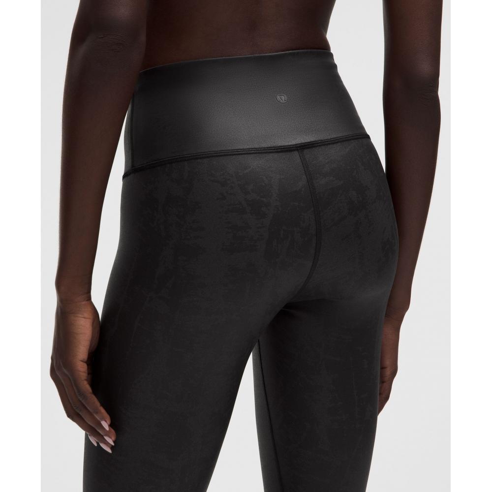Lululemon Wunder Train High Rise Tight 25   Matte Foil Matte Shine Black