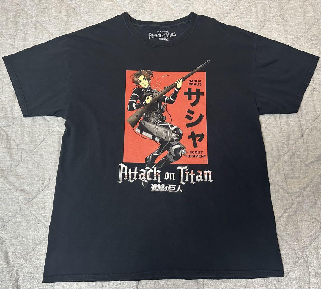 

[Б/У] Футболка Атака Титанов Саша Браус, XL, Аниме футболка, Винтаж, Журнал, Манга