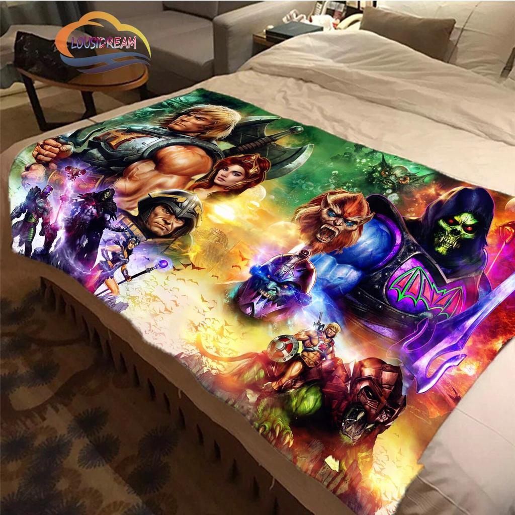 Cartoon Masters of the Universe wool blanket Jindian animation cashmere  fashion  Portable Flannel Warm camping