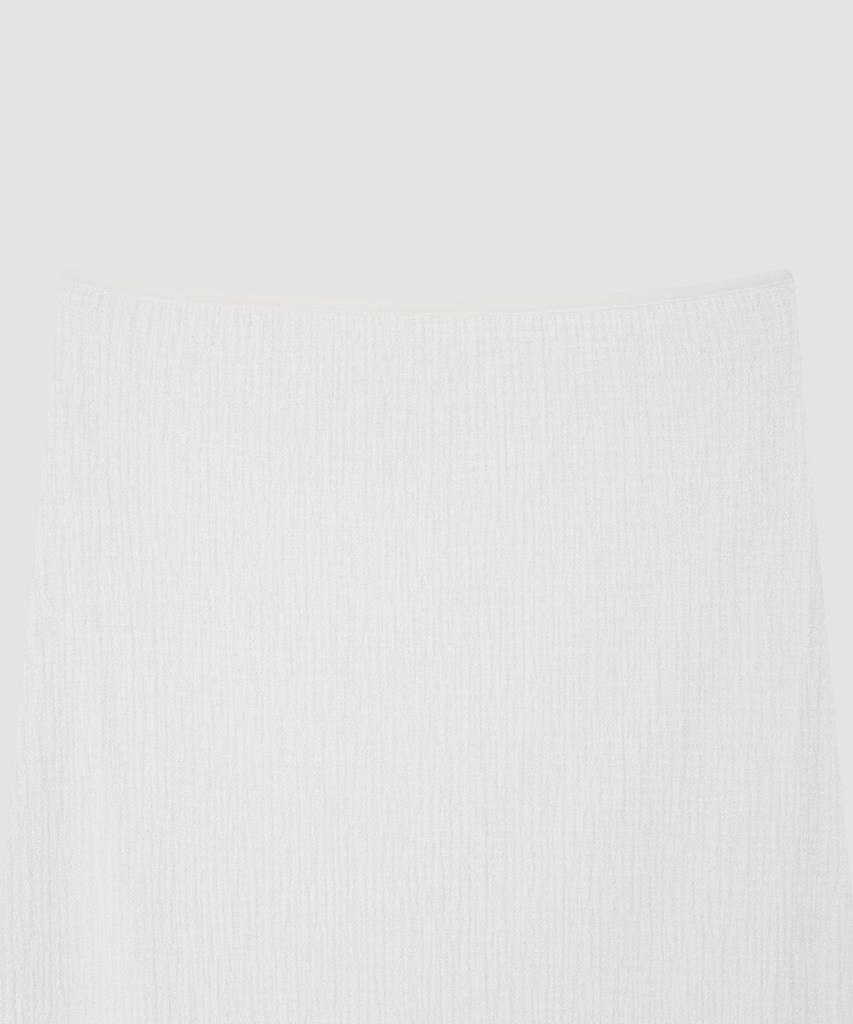 Deolil Wavy Linen Long Skirt_Ivory