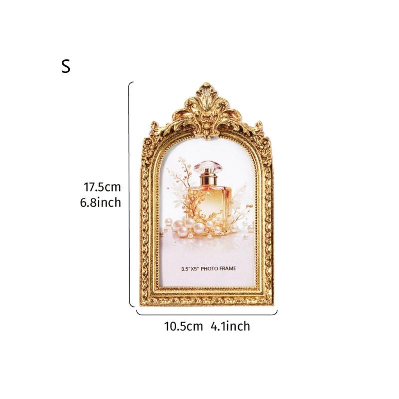 Retro Picture Frame Antique Ornate Photo Frame for Tabletop Wall Hanging Decorative Photo Frame for Home Photo Gallery
