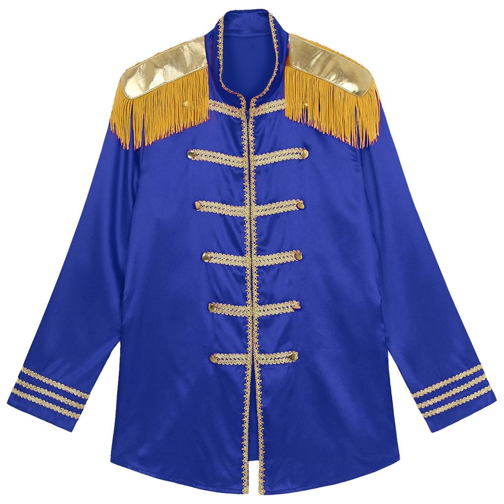 Damen Halloween Mittelalterstil Oberbekleidung Quaste Schulterpolster Goldbesatz Reißverschluss vorne Satinjacke