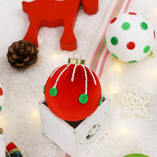 Plush Christmas Balls with Lanyard Seasonal Hanging Ornaments Elegant Xmas Tree Decoration for Home And Holiday Parties